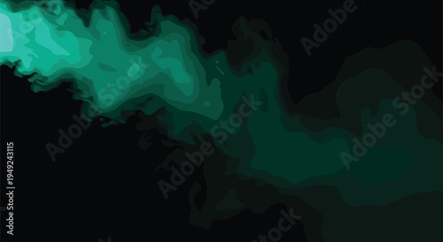 Abstract green liquid fluid background, dark teal gradient vector illustration, modern topography map design, smoky wave texture art, creative dynamic motion graphic wallpaper, flow