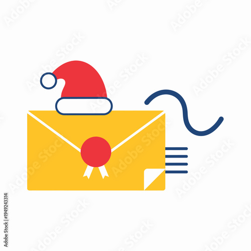 Christmas Letter with Santa Hat on top