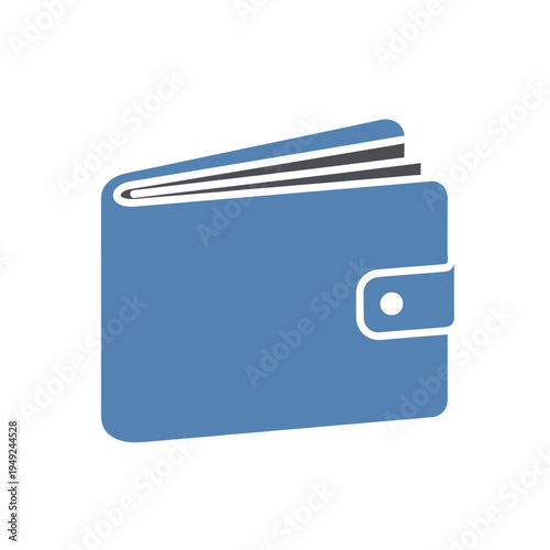 A simple and elegant blue wallet with a button closure, showcasing its classic design