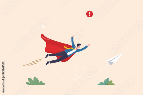 Flying Man With Red Cape