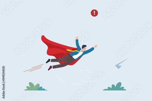 Flying Man With Red Cape