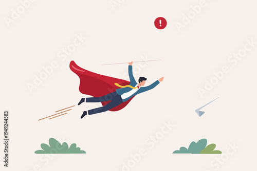 Flying Man With Red Cape