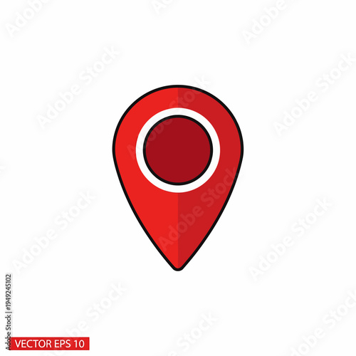 A single red location marker or pinpoint icon