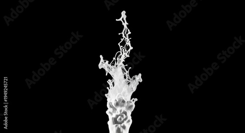 A dynamic splash of liquid water frozen in time, isolated against a dark backdrop. The texture and movement of the splash are captured in exquisite detail, demonstrating the beauty of water