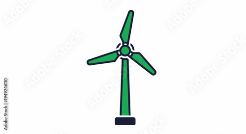 An illustrative depiction of a wind turbine, symbolizing sustainable energy and environmental consciousness