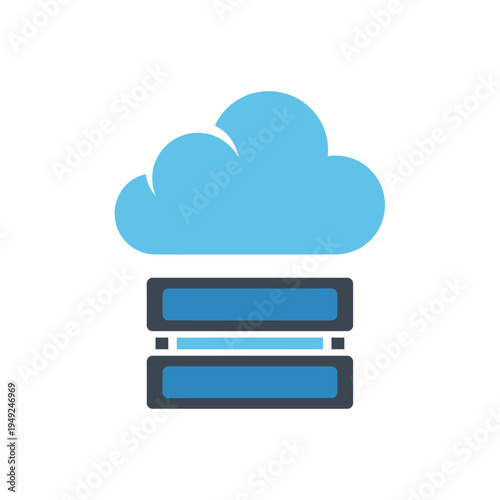 Cloud and server connection, a symbol of modern data storage and digital connectivity. The image showcases the core elements of cloud computing