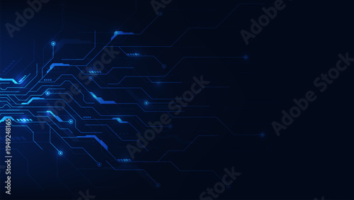 Abstract futuristic circuit background. Cyber connection light interface. Abstract communication, innovation future tech data and internet network connection. AI concept. Vector illustration.