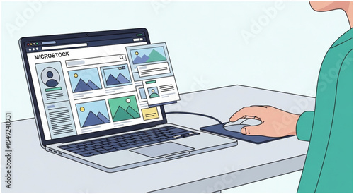 Person using laptop with multiple windows open for work.