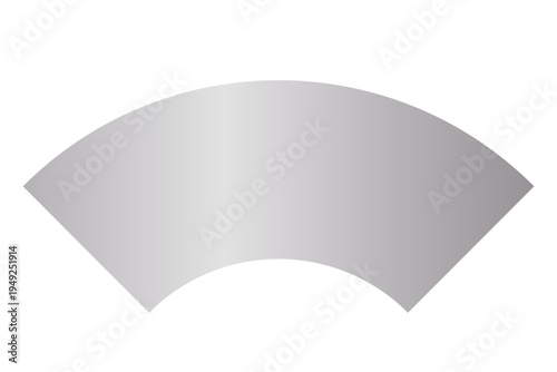 銀色グラデーションで描かれた扇形の和風フレーム素材