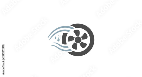 Black and white turbocharger wheel icon.