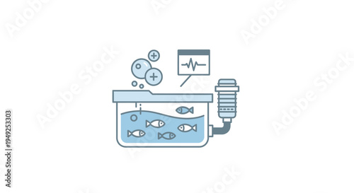 Aquarium Fish Tank System Illustration.