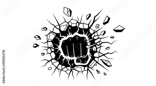 Fist Punching Through Wall - A Symbol of Strength and Determination.