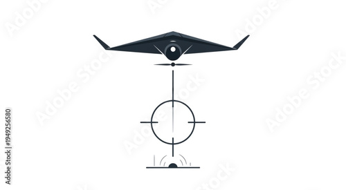 Drone Targeting System Illustration with Crosshair and Radar.