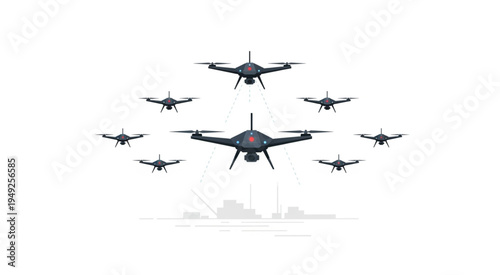 Formation of Drones in Flight - A Technological Display of Aerial Coordination.