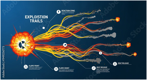 Explosion Trails - A Visual Representation of Energy and Impact.