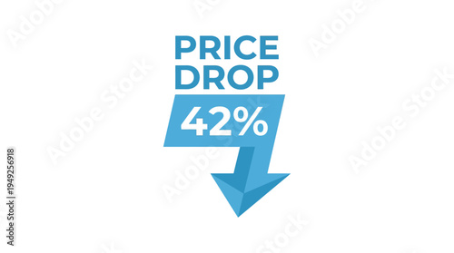 Price Drop Discount or Sale Graphic with 42% Reduction