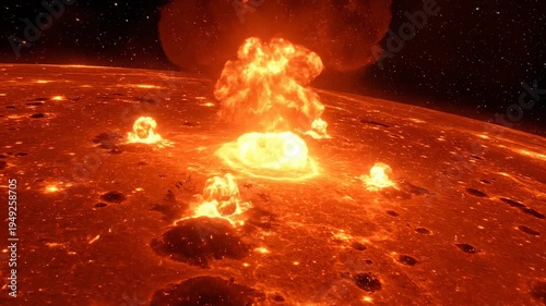 Fiery Planet Destruction A Visual Spectacle of Cosmic Cataclysm.