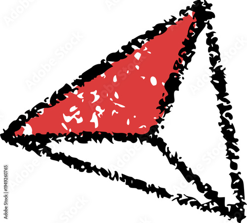 A minimalist graphic displays a bold irregularly shaped red form against a stark black background creating a striking visual contrast high quality professional detailed modern elegant