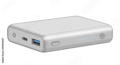 Portable Power Bank Charger - White External Battery for Mobile Devices