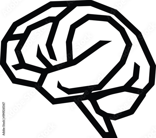 brain vector illustration, flat design