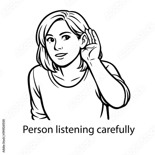 person listening carefully 