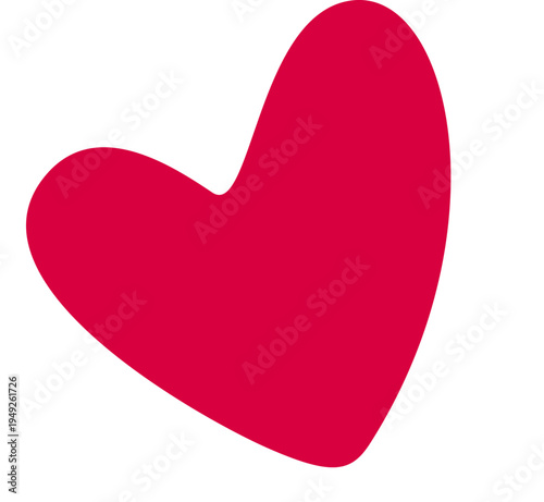 Tableau sur toile A vibrant red heart shape is prominently displayed against a stark black backgro