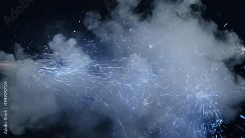 Mystical Cloud Explosion with Blue Lightning Effects.