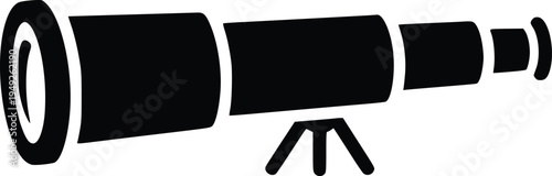 telescope on tripod vector illustration, flat design