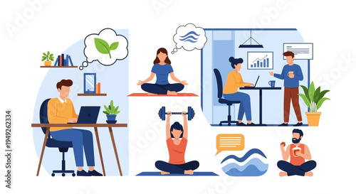 Work-Life Balance and Holistic Wellness Activities: Productivity, Mindfulness, Exercise, and Healthy Nutrition for a Balanced Life