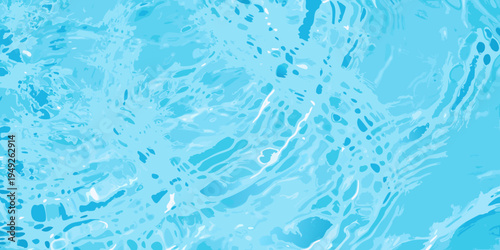Abstract patterns of blue water with light reflections and swirling textures