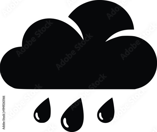 rain cloud with raindrops vector illustration