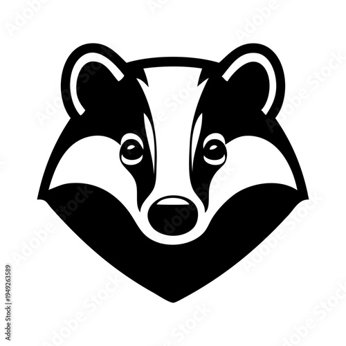 Dibujo sencillo con líneas de la cabeza de un tejón