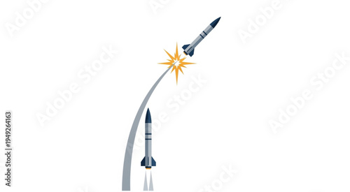 Missile Interception - A Depiction of Anti-Ballistic Missile Defense.