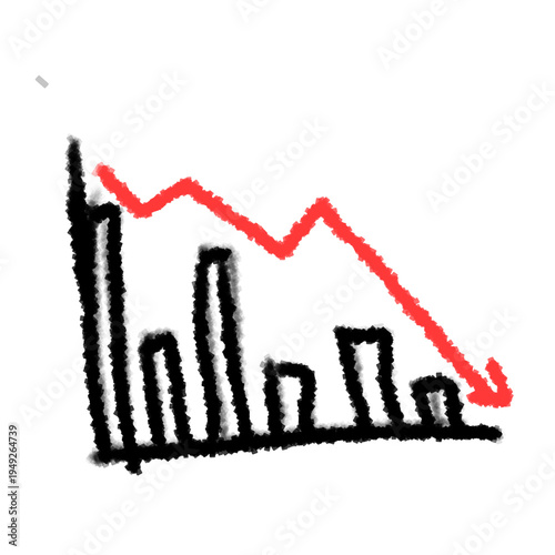 Photos Illustration of a plummeting bar chart