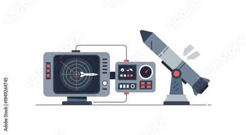 Missile Defense System - Radar Tracking and Launch Preparation.