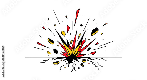 Explosive Impact - A Dynamic Burst of Energy and Fragmentation.