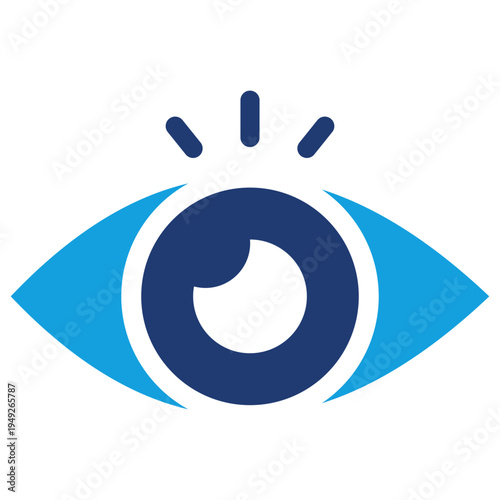 Eye Flat Blue Icon