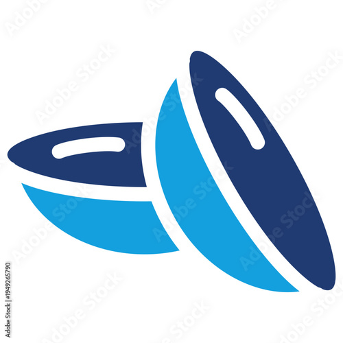 Contact Lens Flat Blue Icon