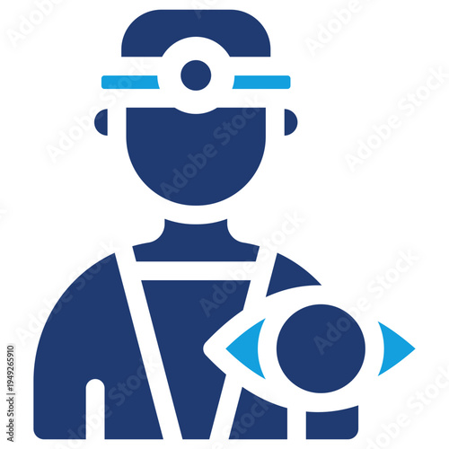 Oculist Flat Blue Icon