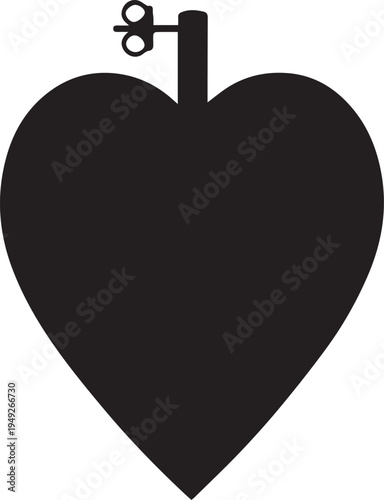 Romantic Heart Stud Earrings Silhouettes Graphic