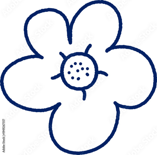 선으로 된 심플하고 귀여운 꽃