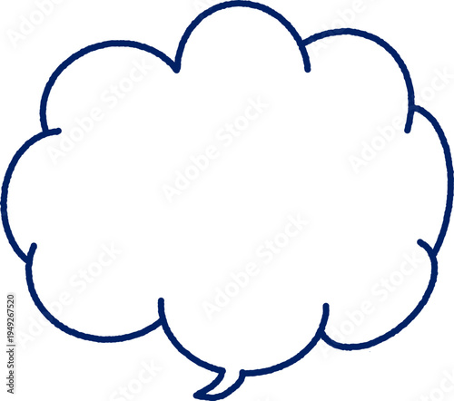 선으로 된 큼직한 구름 말풍선