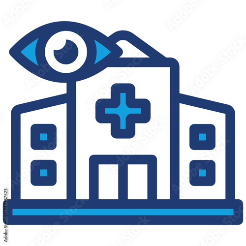 Eye Clinic Blue Icon