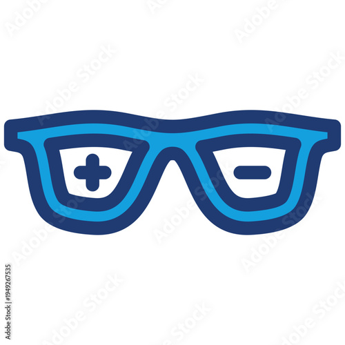 Eyeglass Prescription Blue Icon