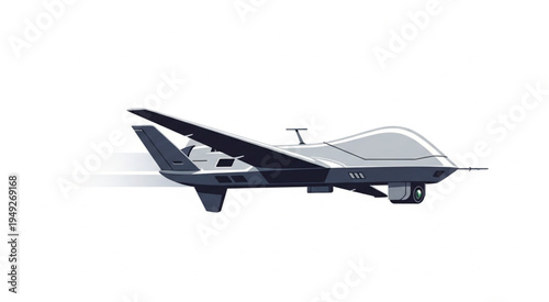Illustration of a modern military drone in flight.