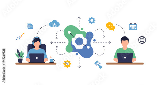 Remote Team Collaboration & Workflow System Integration. Connecting Distributed Teams for Digital Transformation and Project Management.