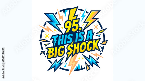 Retro Radio Station Logo with Lightning Bolts