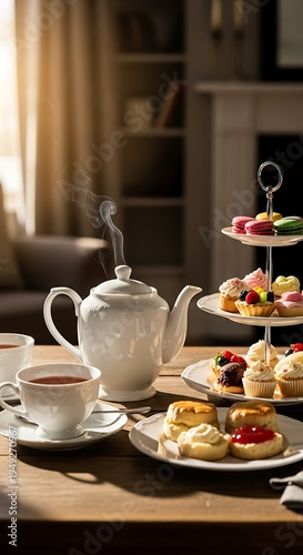 Elegant Afternoon Tea - A Moment of Relaxation and Indulgence.