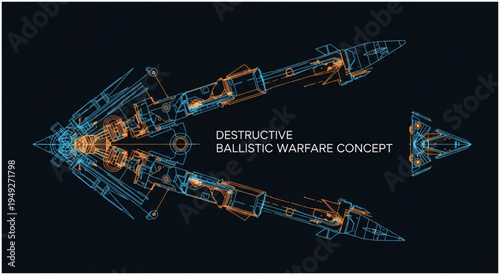 Destructive Ballistic Warfare Concept - Advanced Weaponry and Strategic Design.