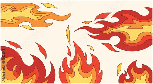 Cartoon Flames - A Collection of Fiery Illustrations.